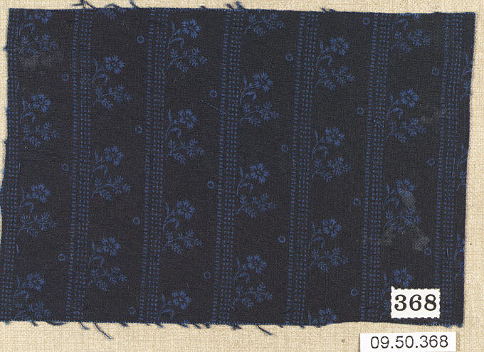 Dark Blue Floral Textile Sample