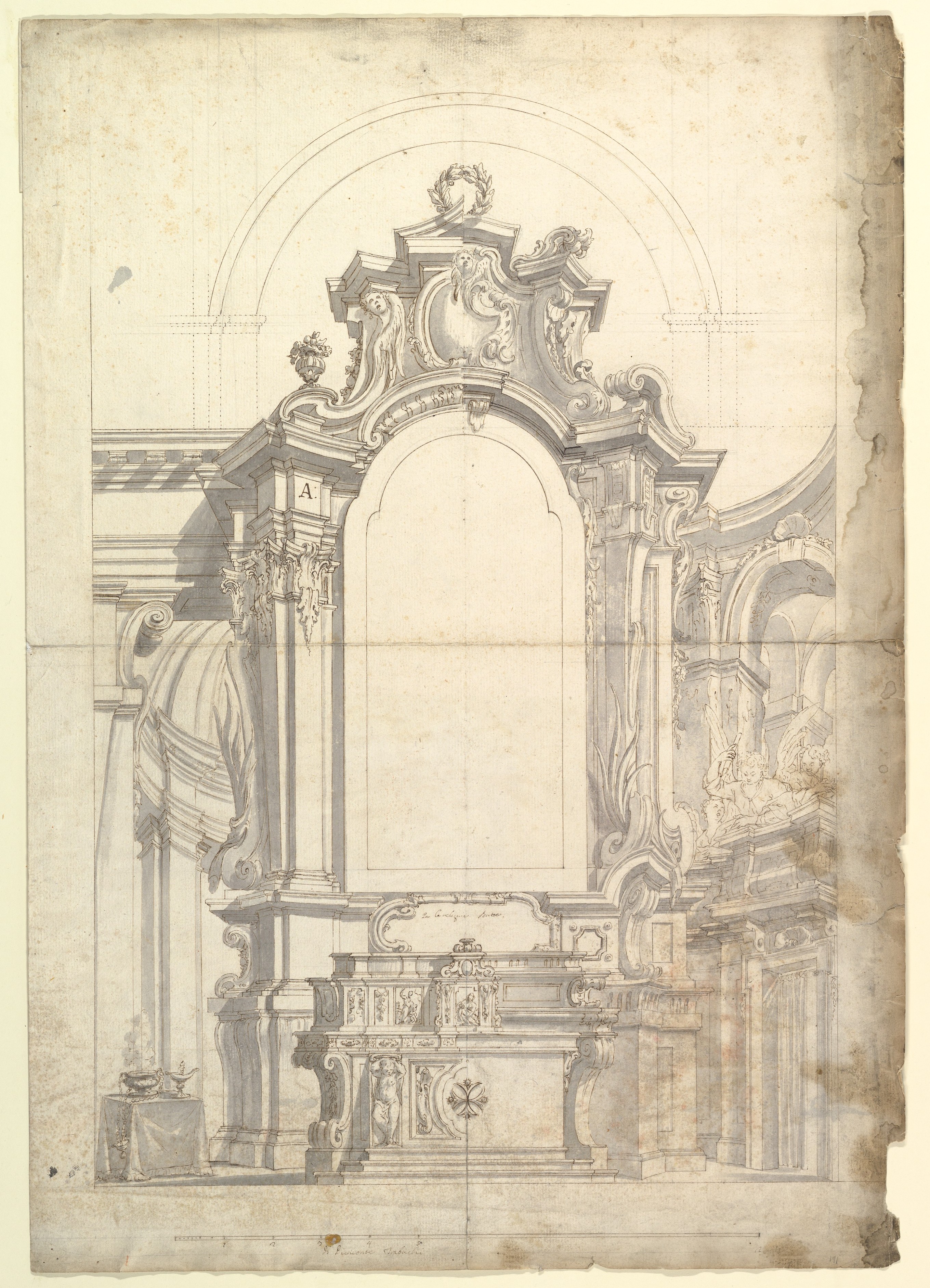 Baroque Altar Architectural Drawing