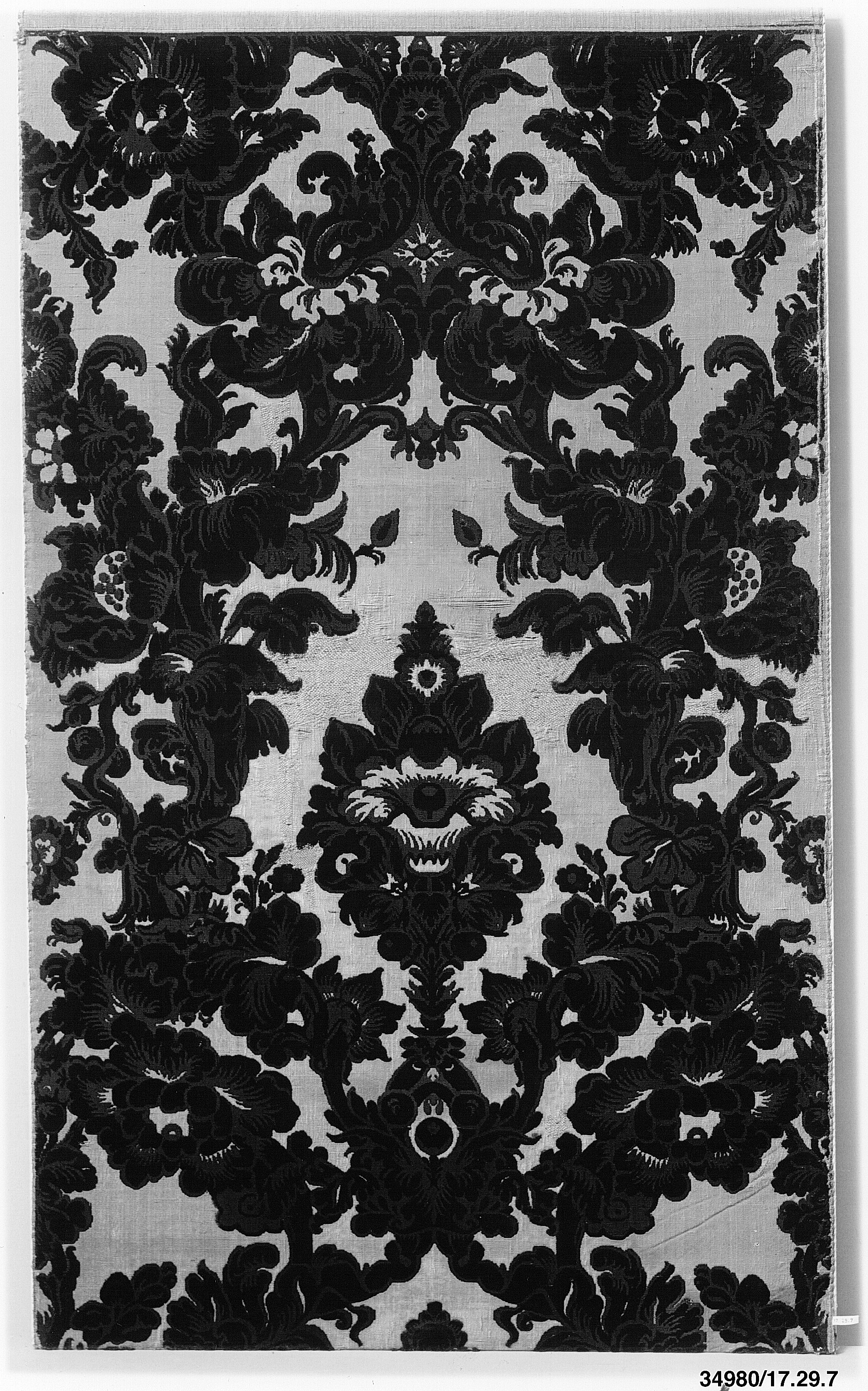 Black and White Floral Damask Textile