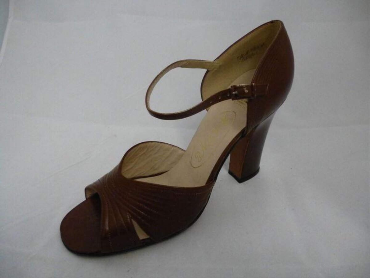 Brown High Heel Ankle Strap Sandal