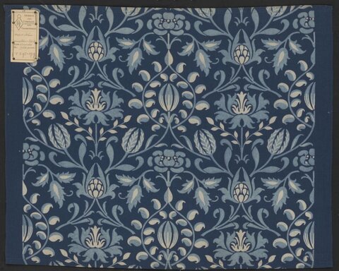 Blue Vintage Floral Textile Pattern