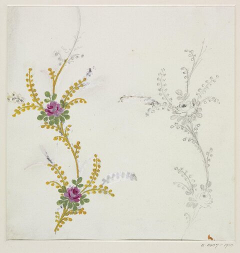 Unfinished Floral Design Sketch
