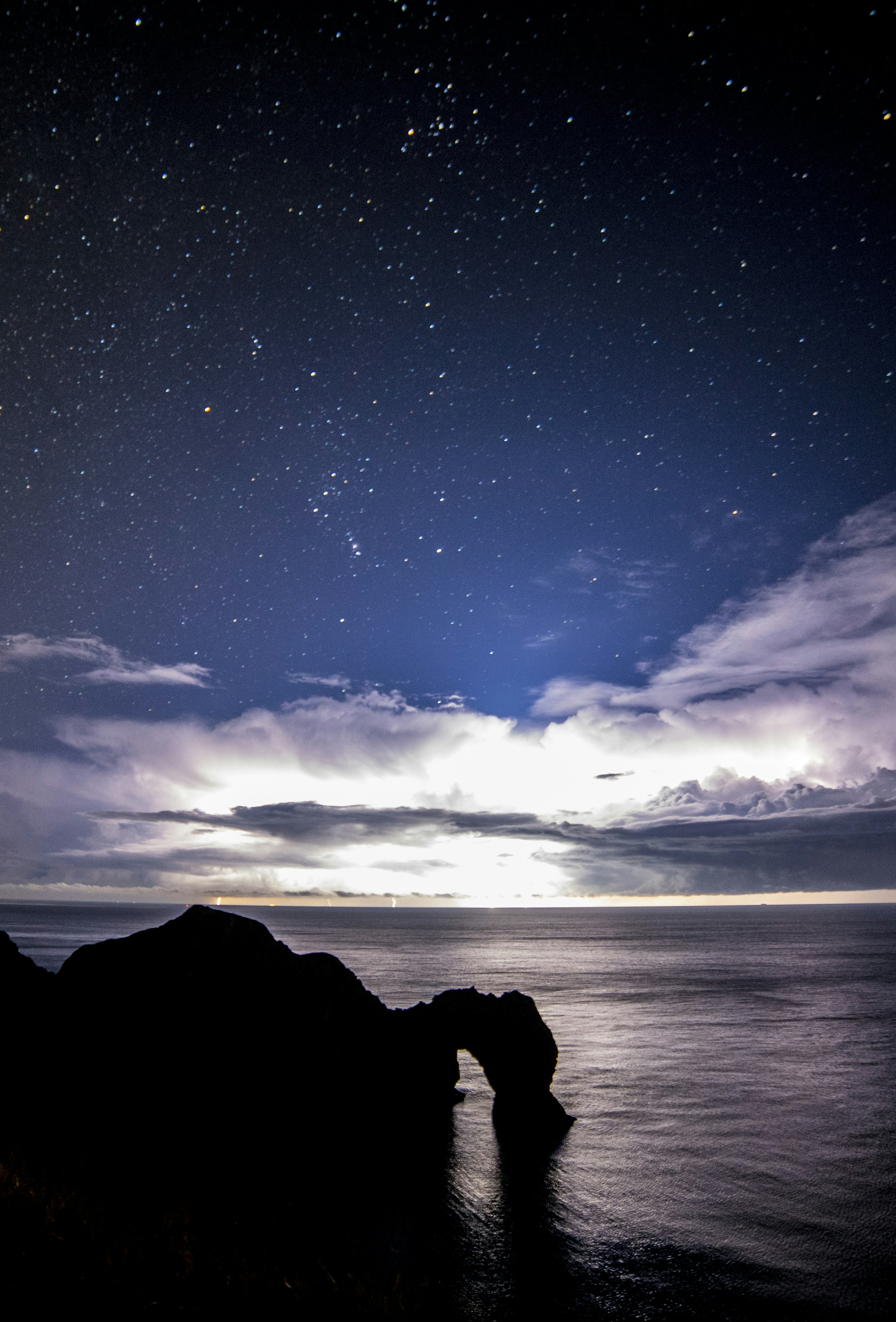 Starry Night over Coastal Sea Arch