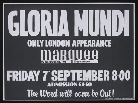 Gloria Mundi London Concert Poster