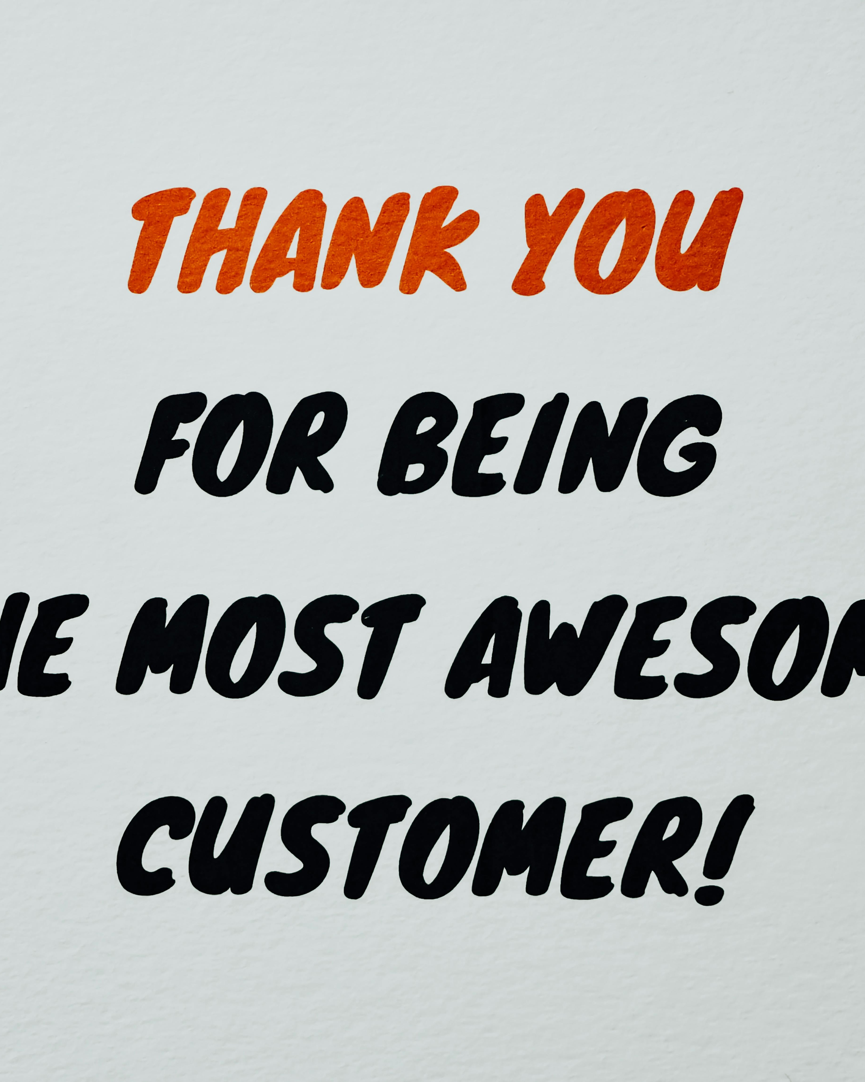 Thank You Note For Awesome Customer