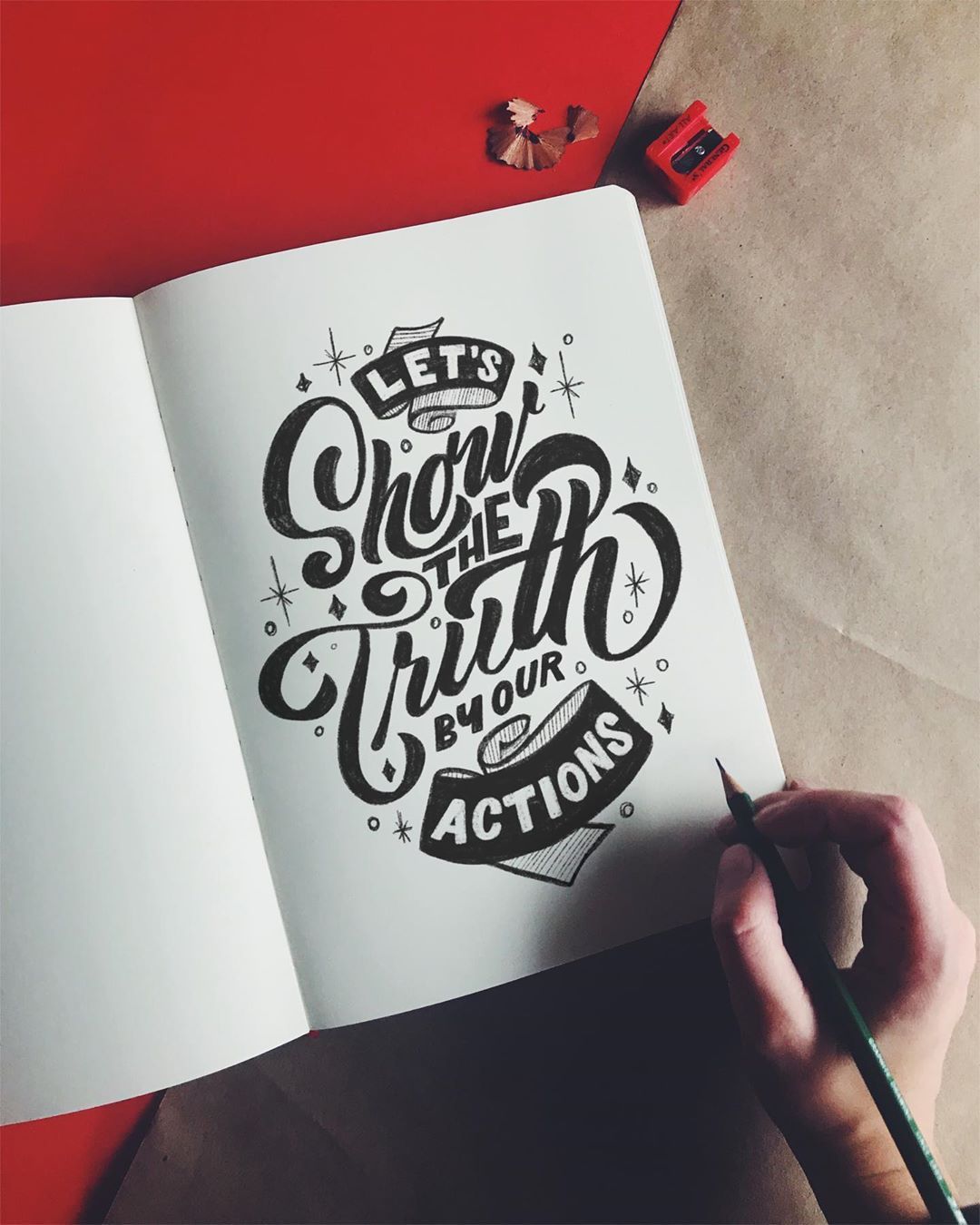 Hand Lettered Inspirational Quote Sketch