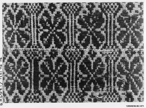 Black and White Patterned Textile Fragment