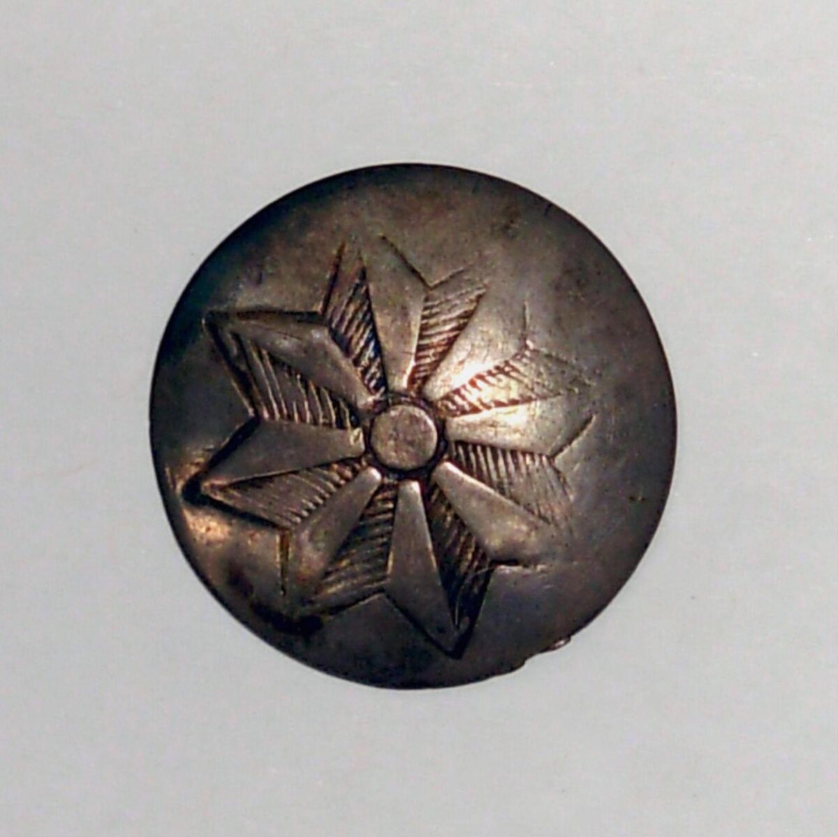 Engraved Star Pattern Metal Button