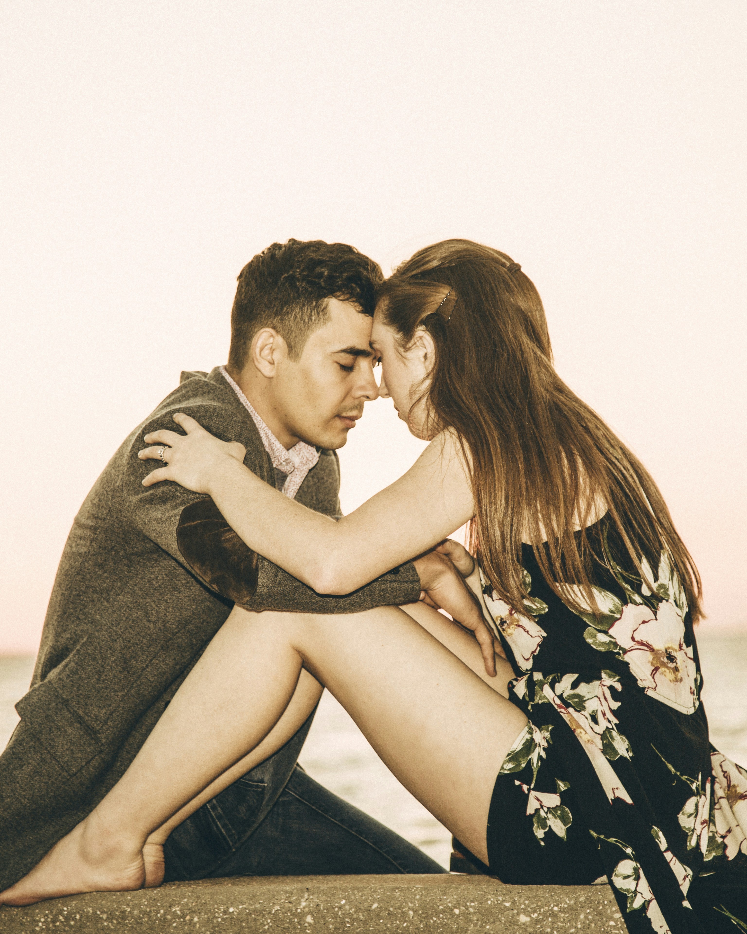 Intimate Couple by the Sea
