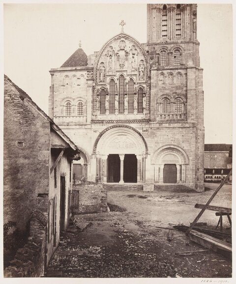 Vintage View of Stone Church Facade