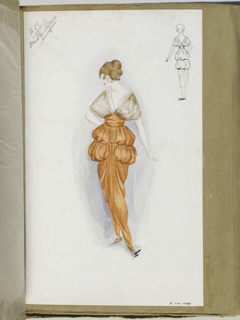 Vintage Evening Dress Fashion Sketch
