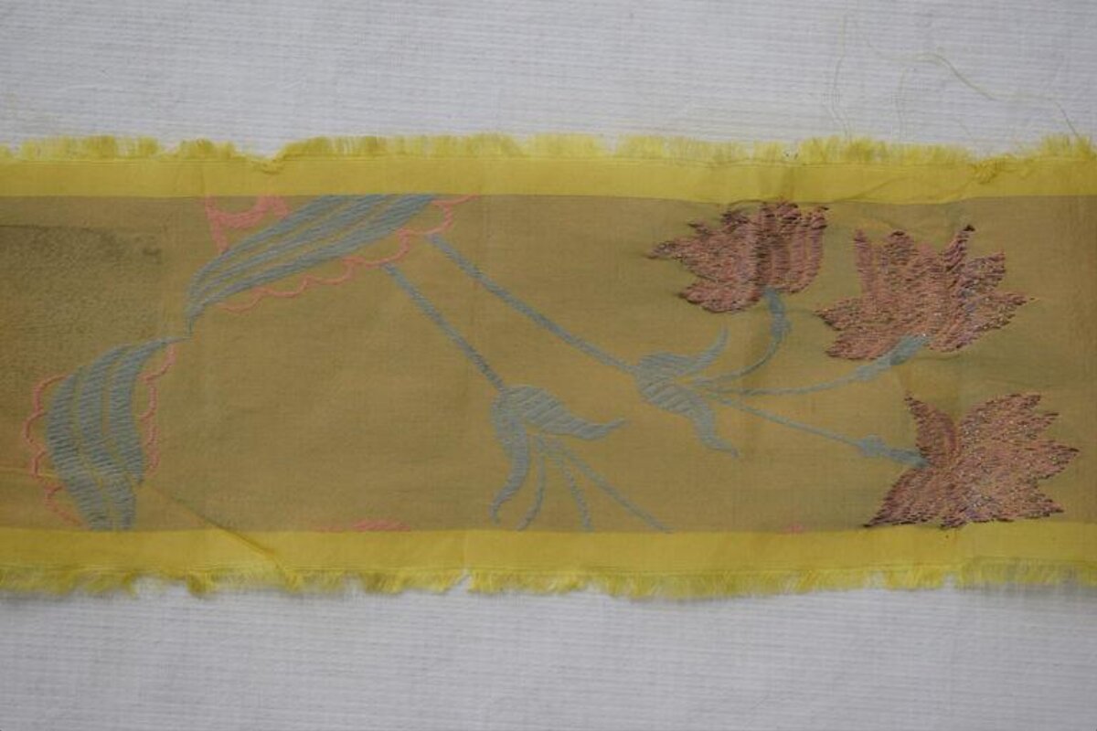 Embroidered Floral Textile Strip