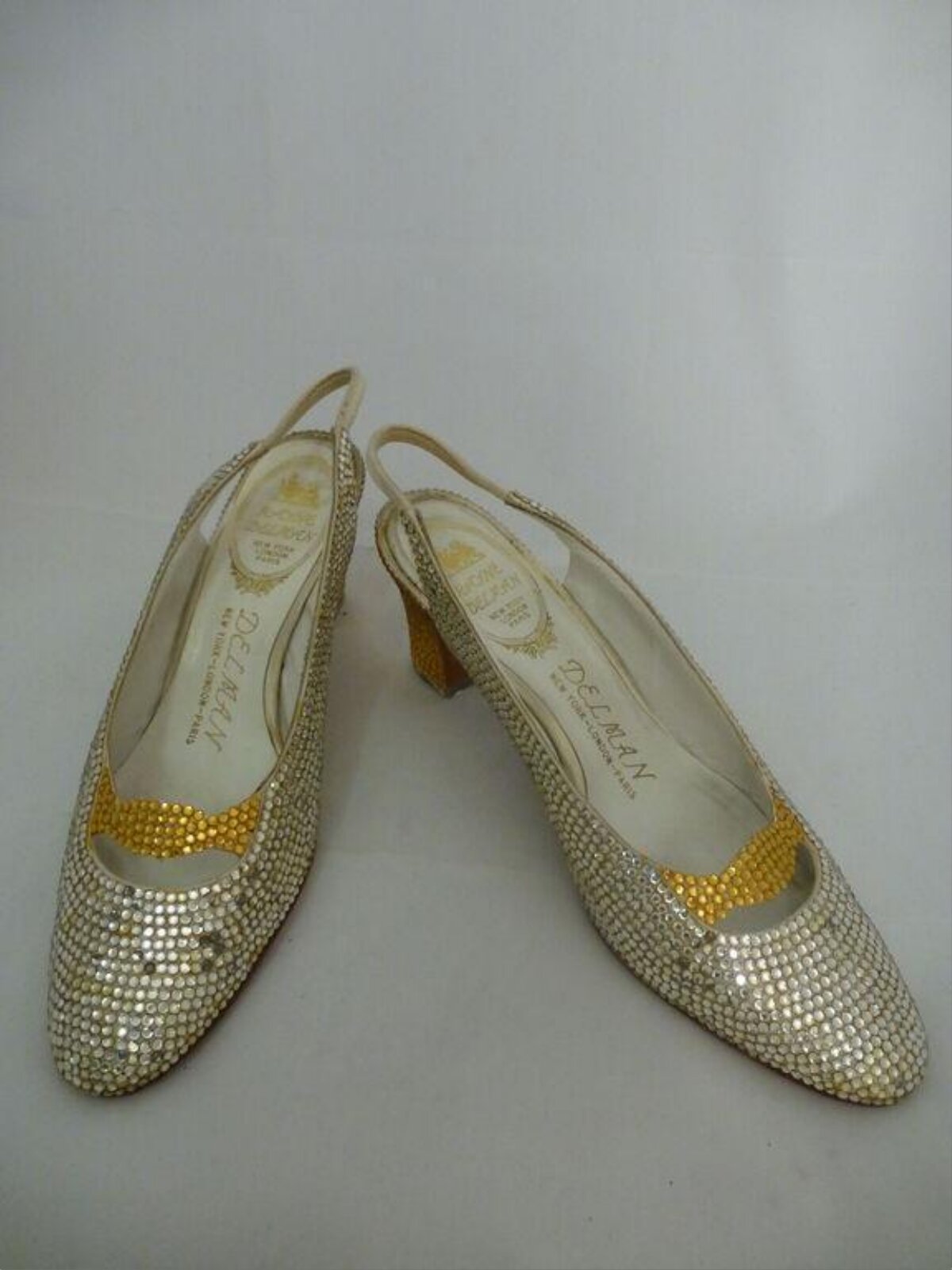Vintage Delman Rhinestone Slingback Heels