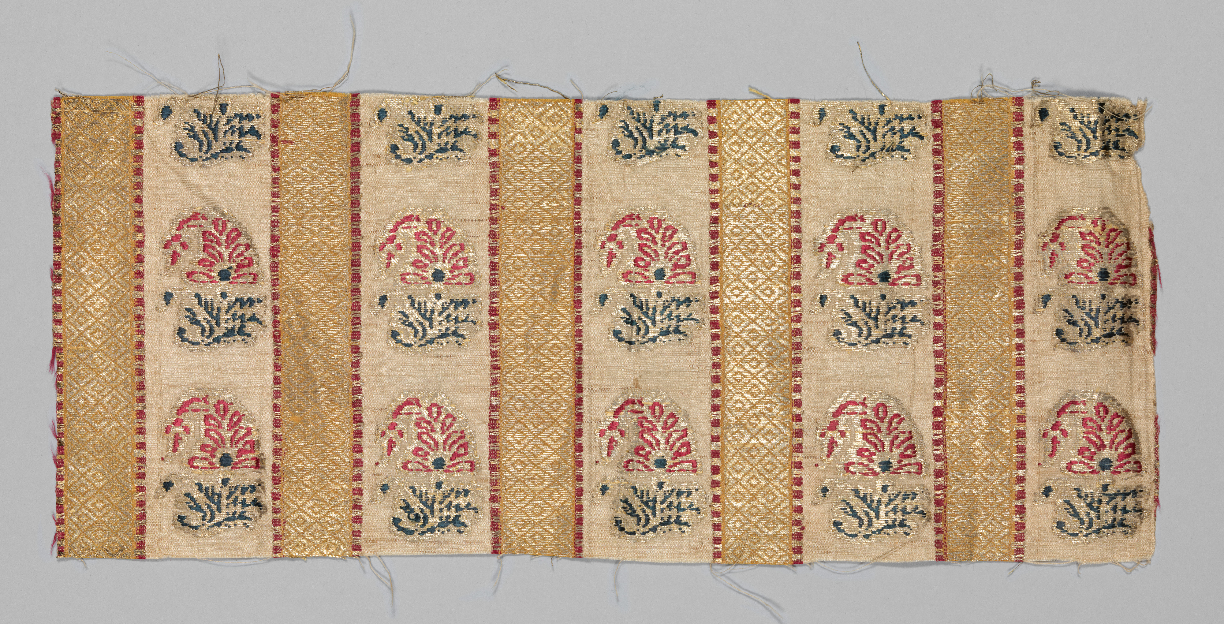 Antique Striped Patterned Textile Fragment