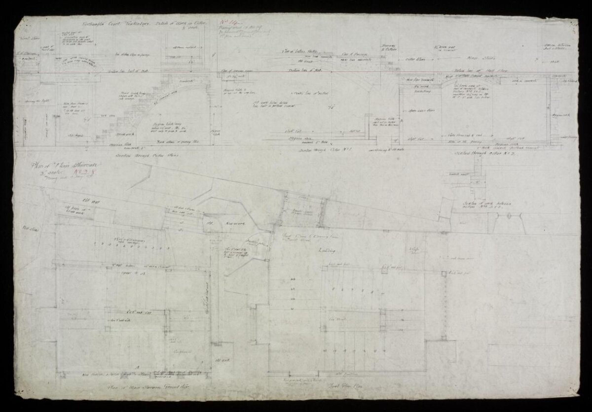 Antique Hand-drawn Architectural Building Plan