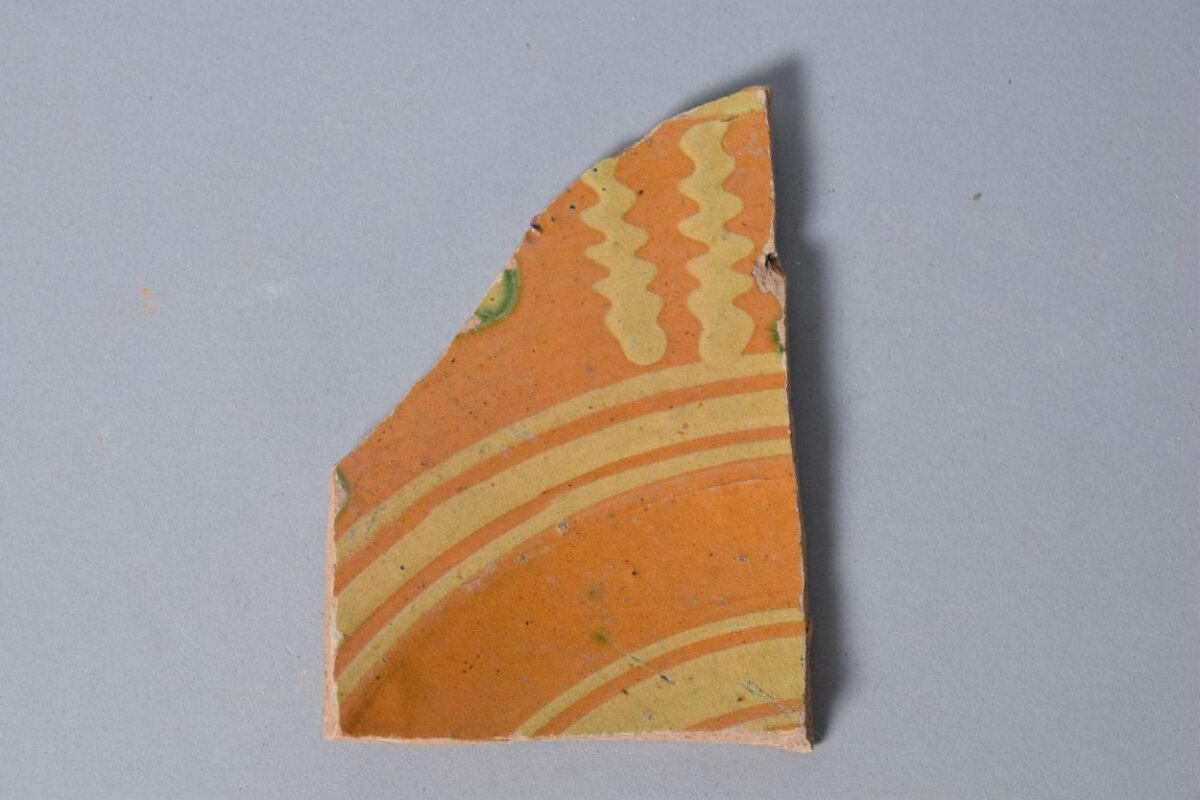 Orange Glazed Pottery Shard