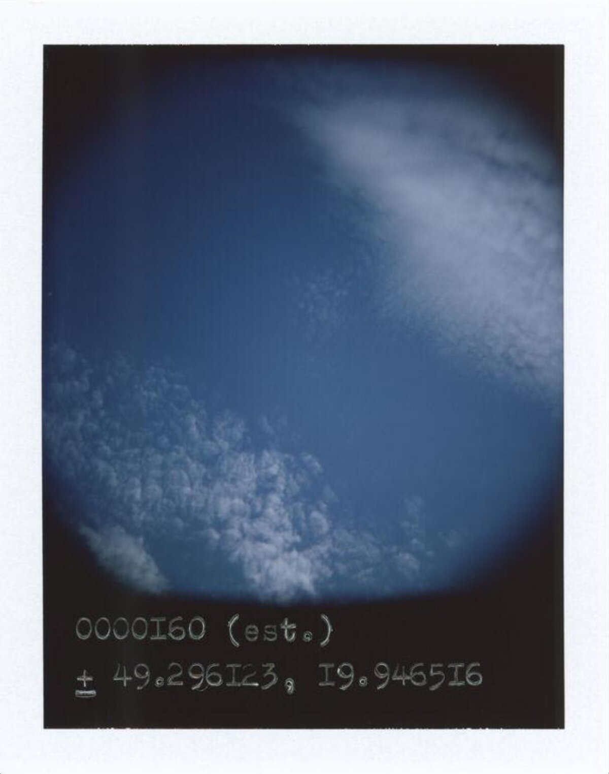 Blue Sky and Clouds Polaroid Shot