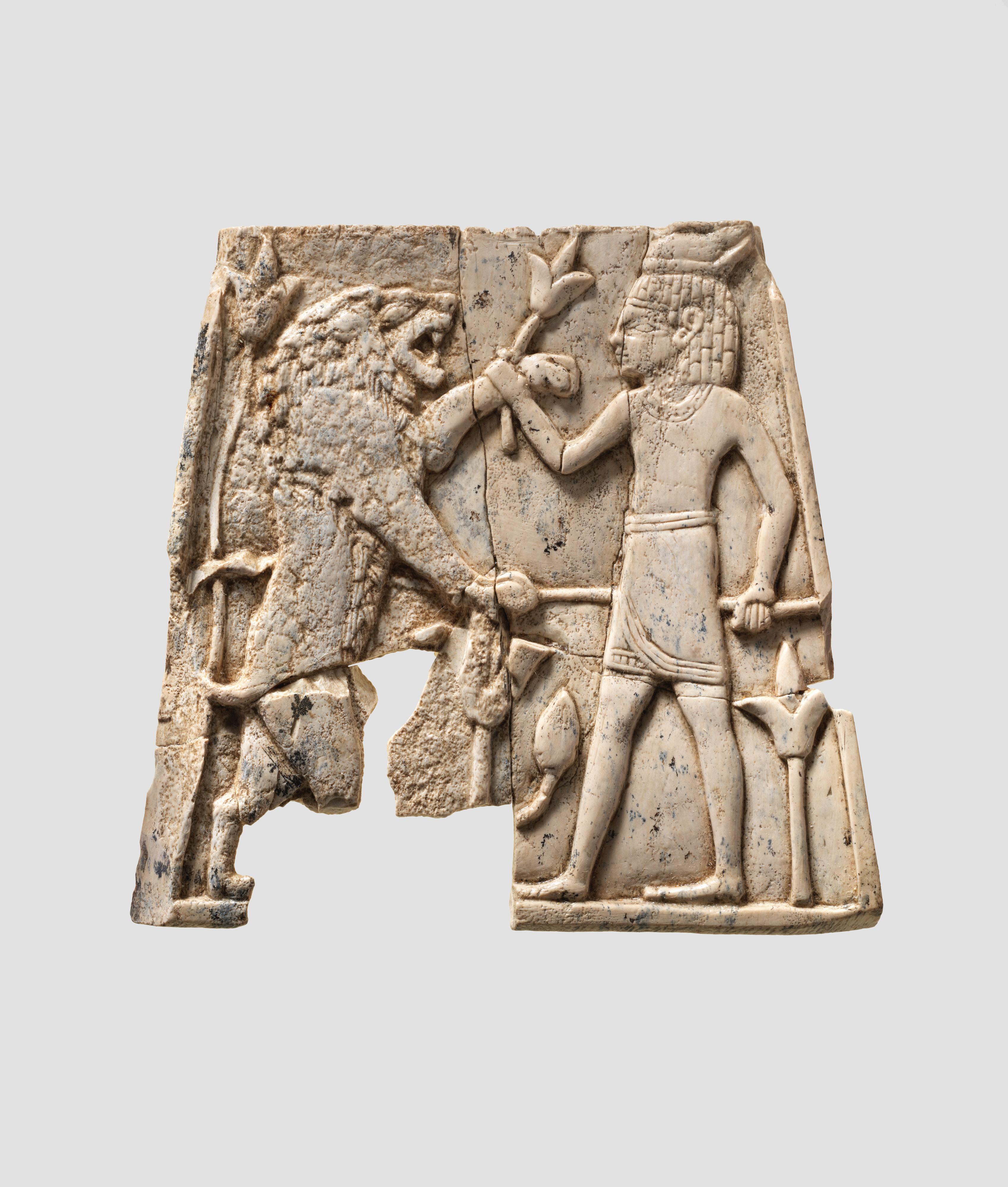Ancient Ivory Relief of Lion Hunt