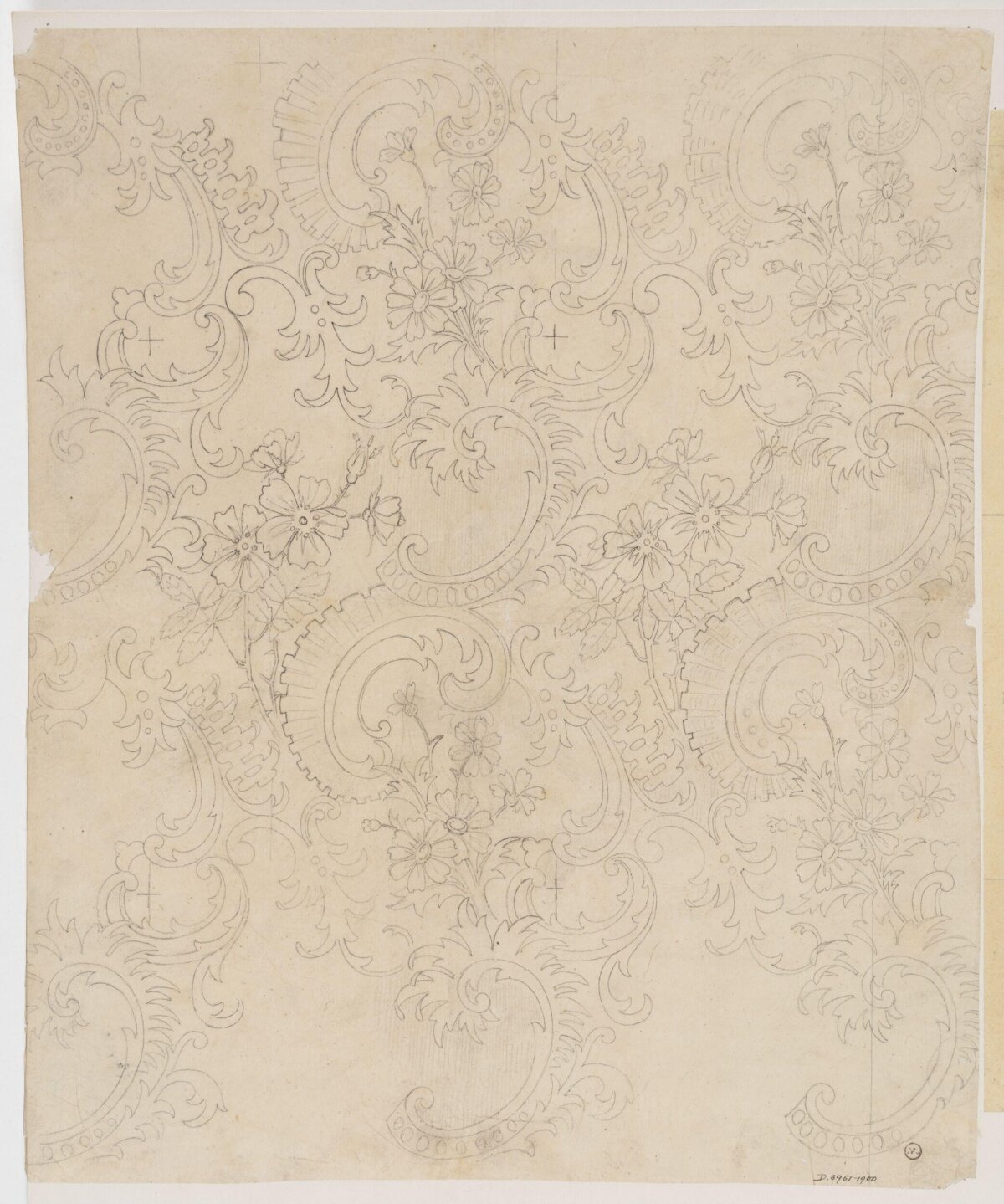Paisley Floral Pattern Pencil Sketch