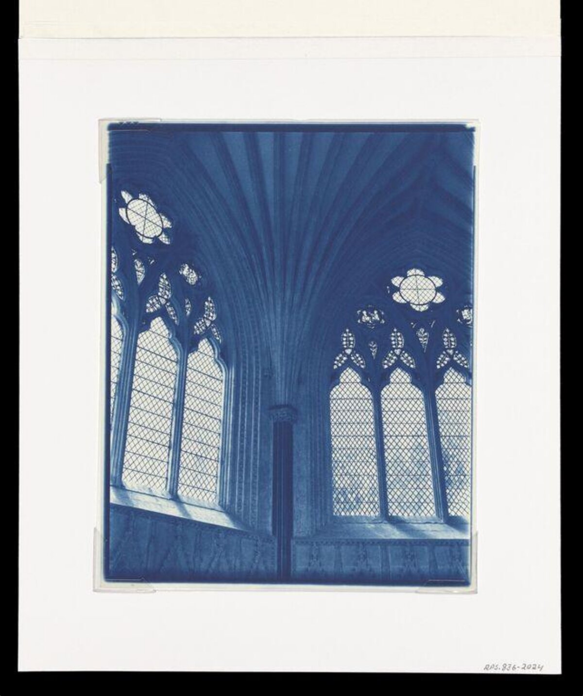 Gothic Church Interior Cyanotype