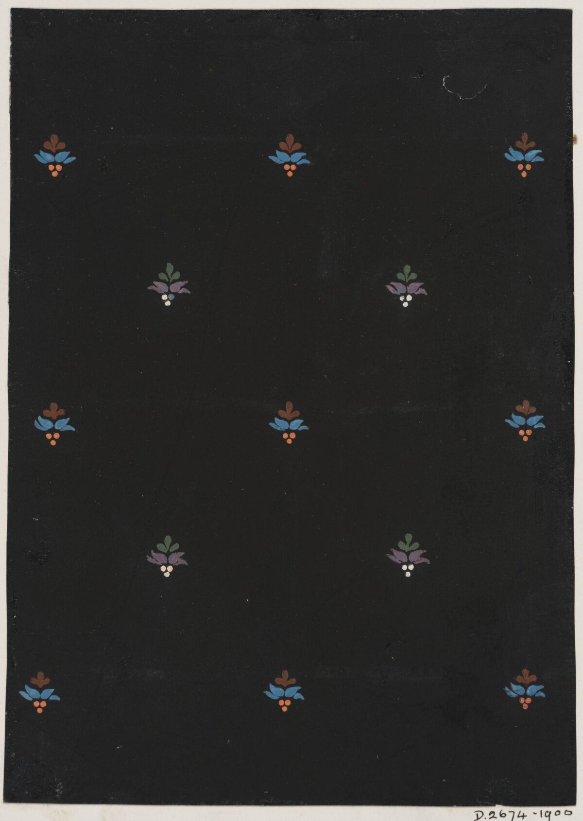 Small Floral Black Textile Pattern