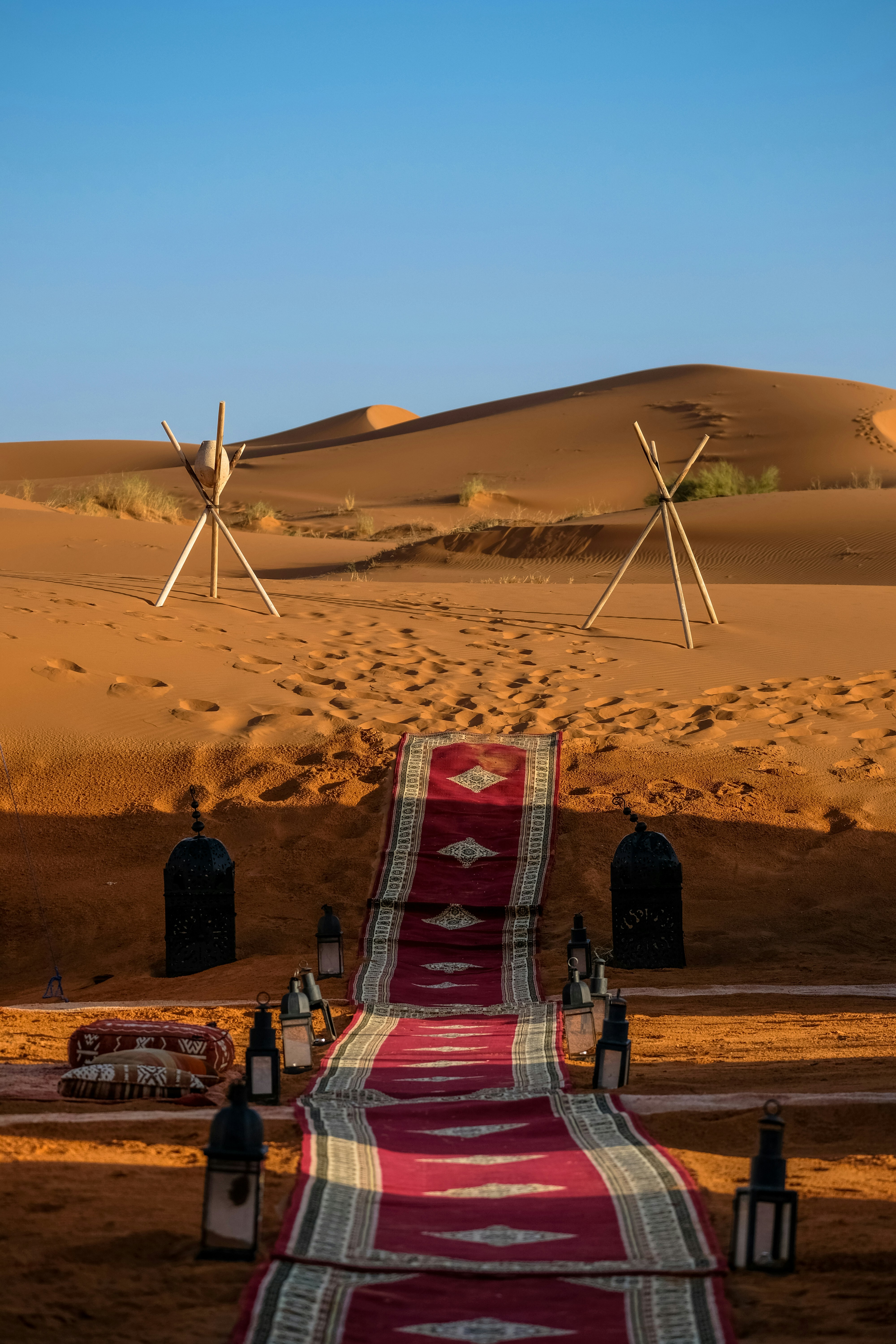 Desert Camp Path on Sand Dunes