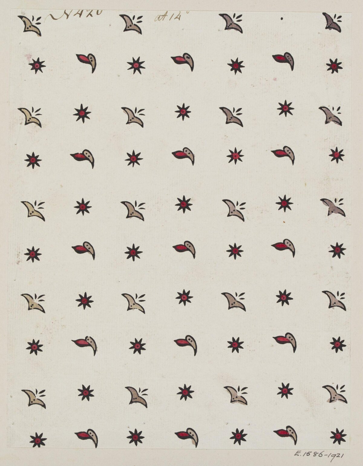 Vintage Repeating Textile Pattern Sketch