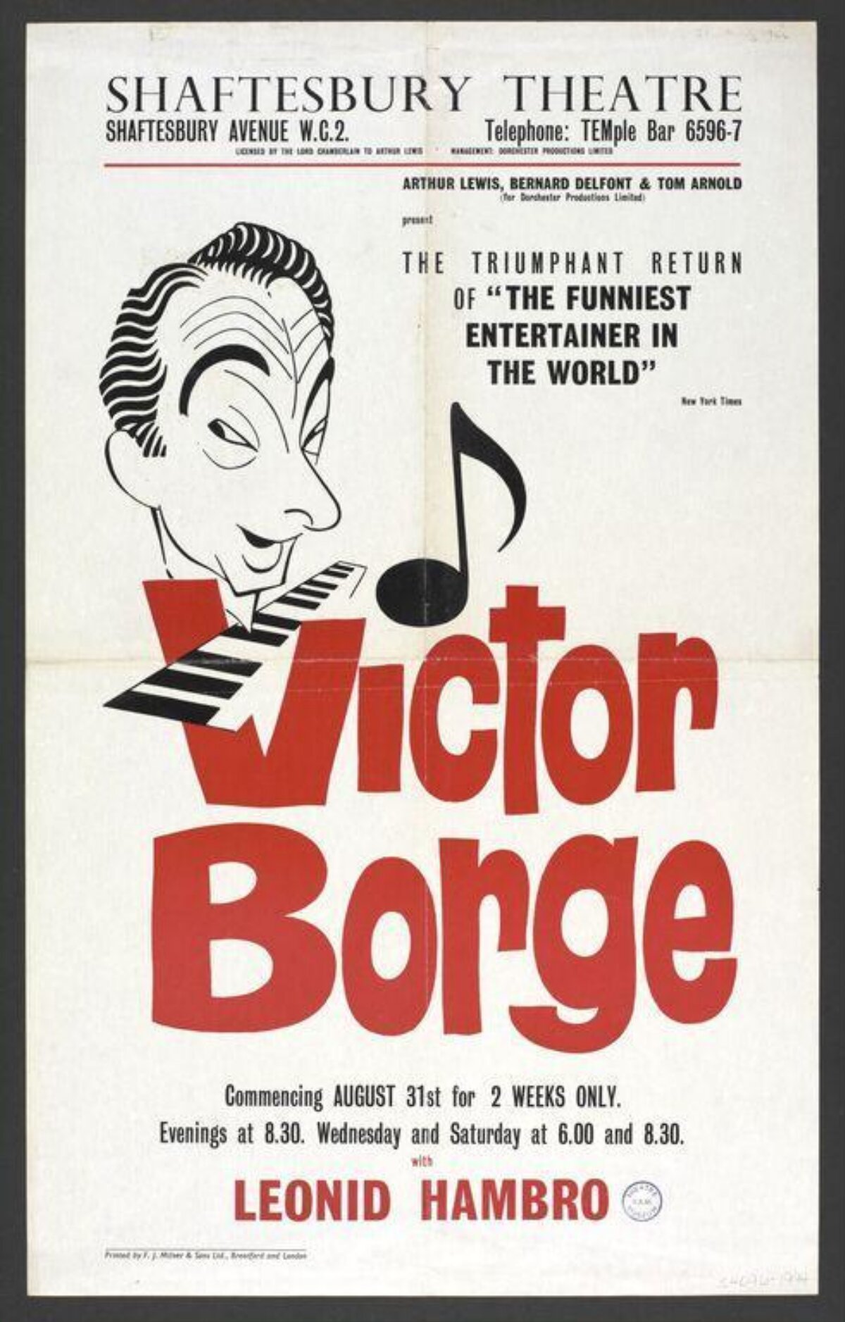 Victor Borge Theatre Performance Poster