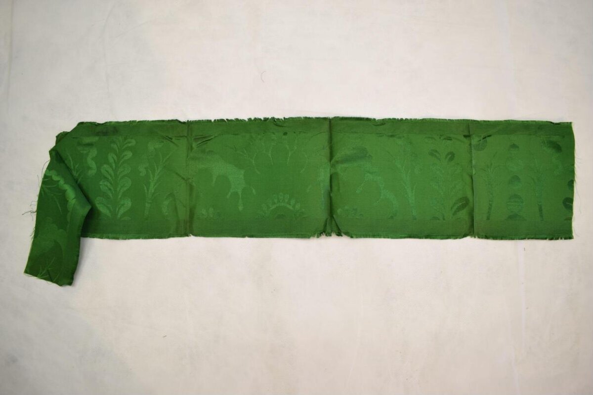 Green Patterned Fabric Strip