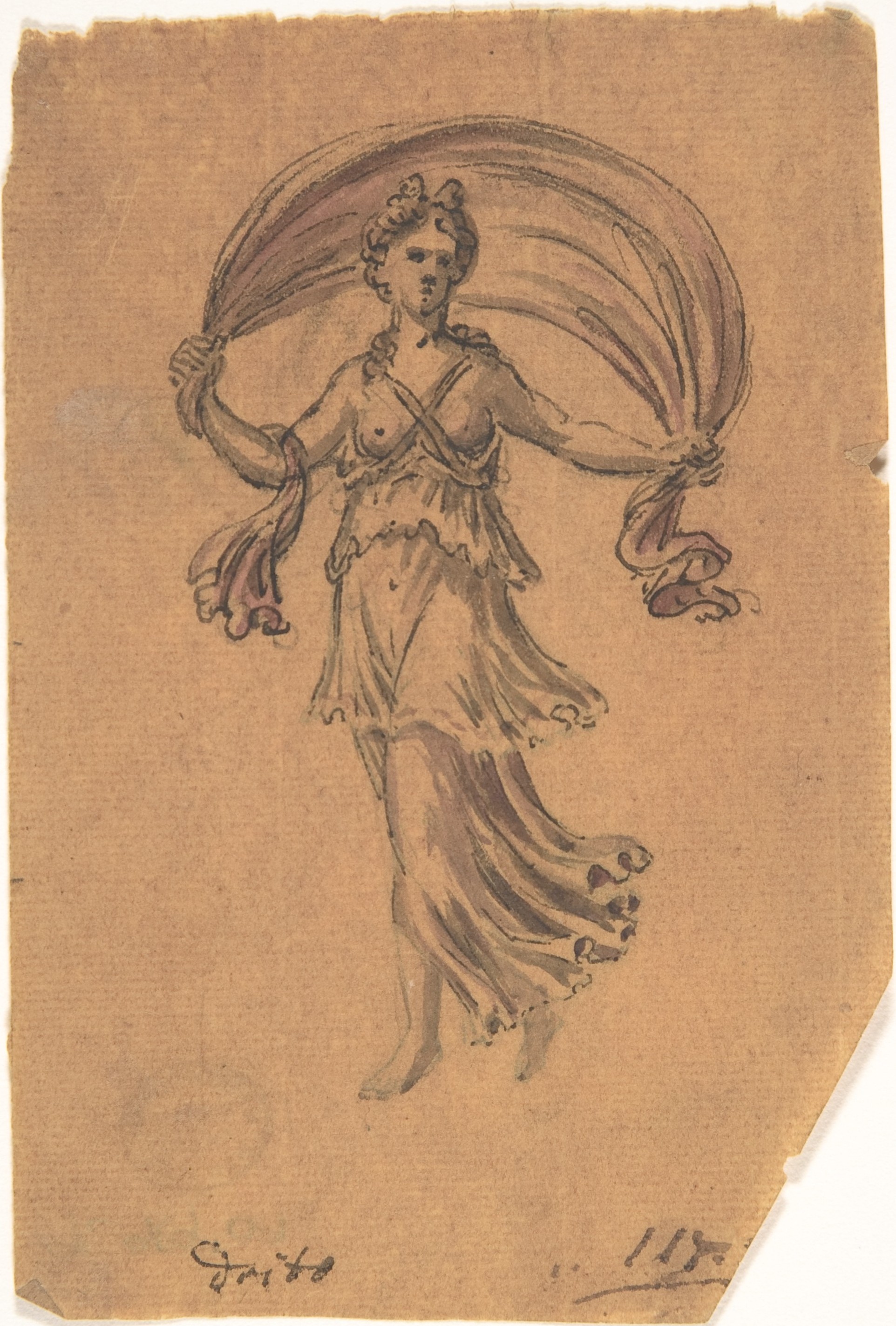 Sketch of Dancing Classical Female Figure