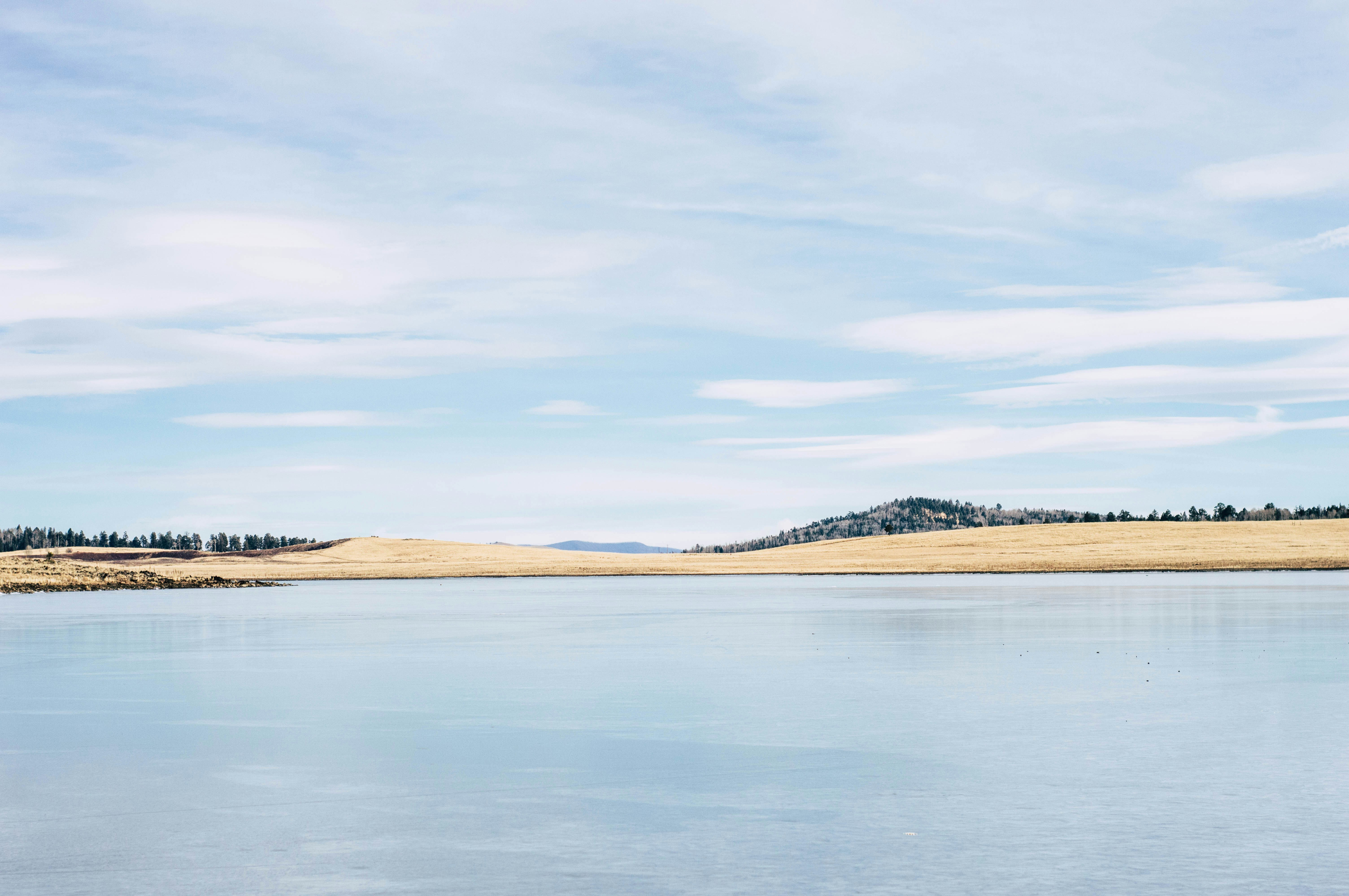 Calm Lake by Golden Grass Hills