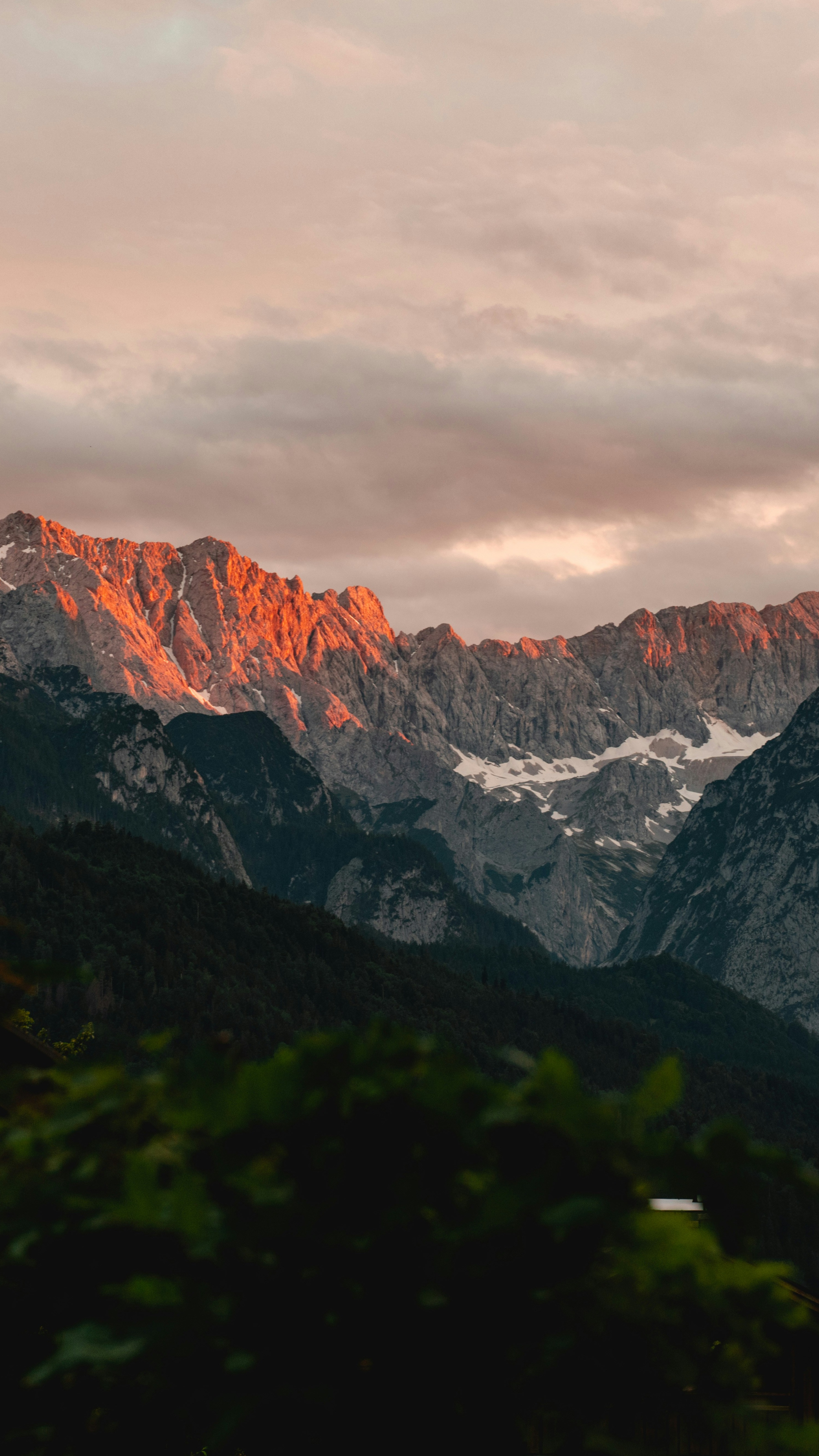 Alpenglow Mountain Peaks at Sunset
