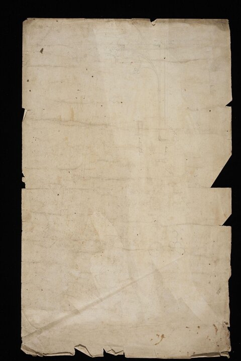 Aged Paper with Faint Architectural Sketches