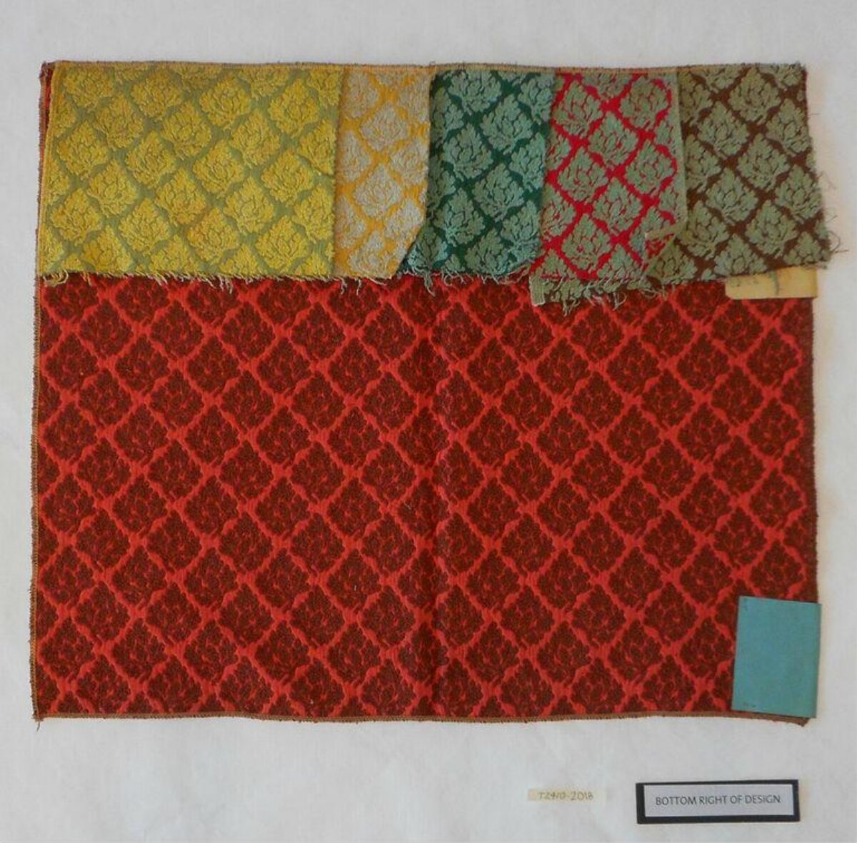 Vintage Textile Color Swatch Card