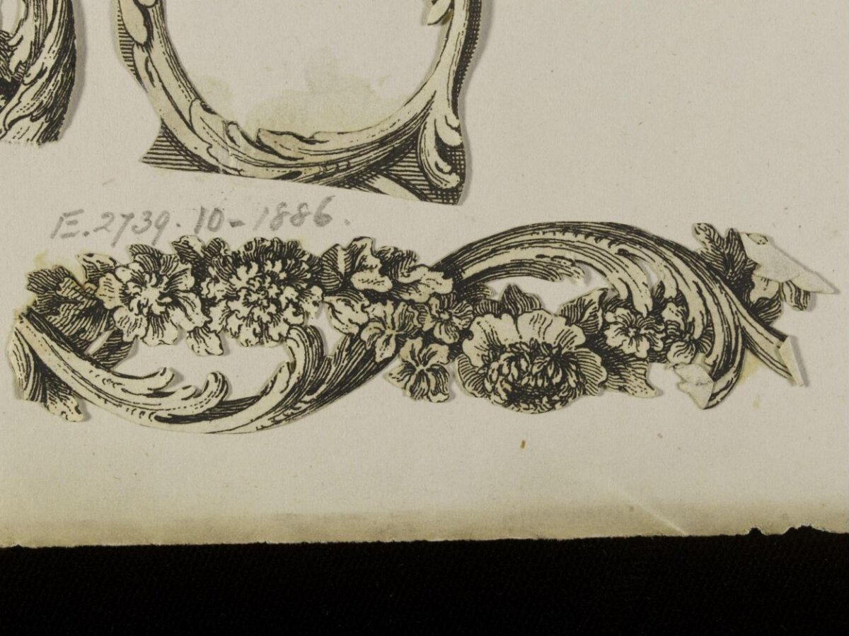 1886 Engraved Floral Ornament Cutout