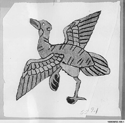 Double-winged Bird Drawing on Paper