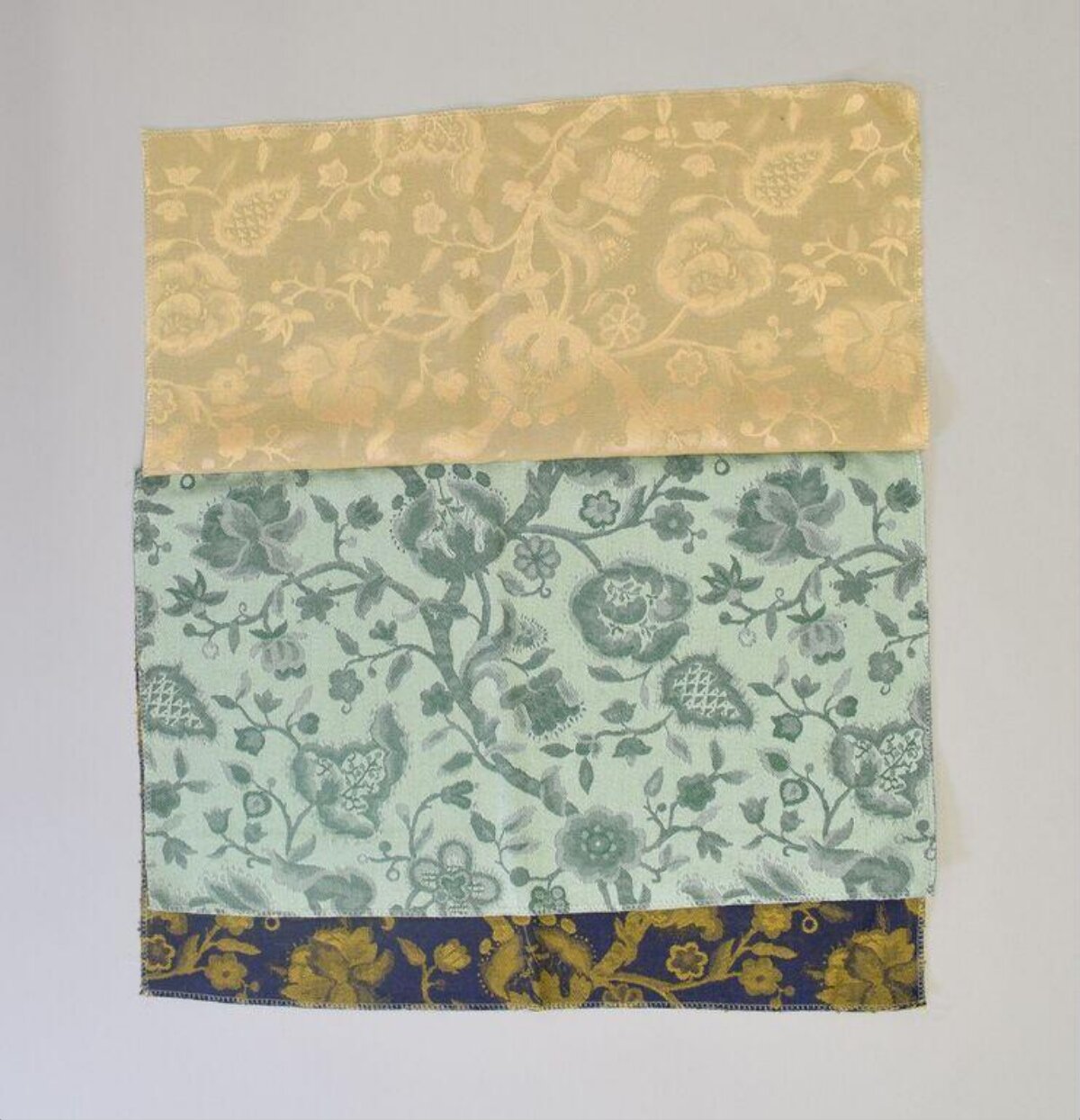 Three Floral Pattern Fabric Samples