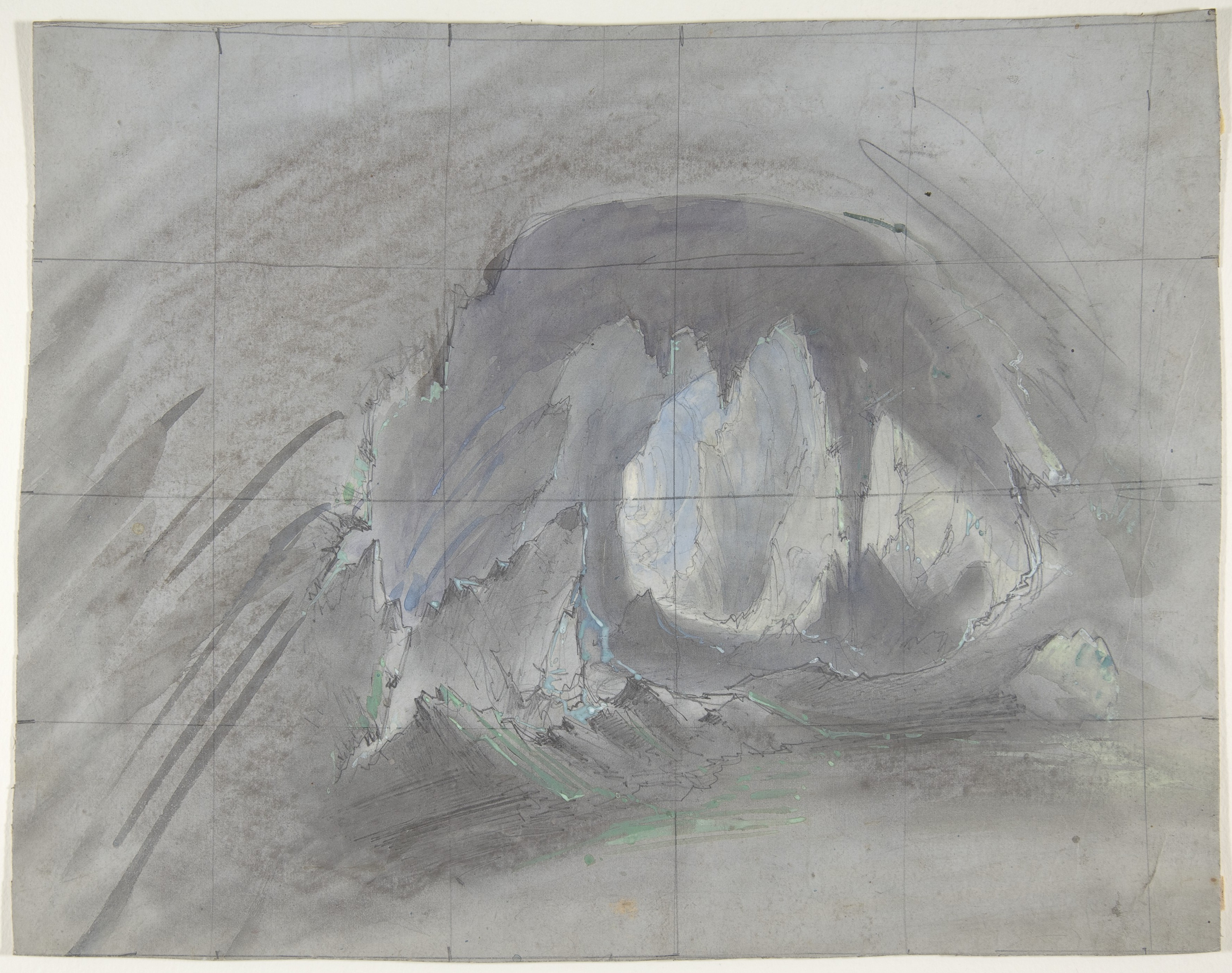 Cave Interior Watercolor Sketch