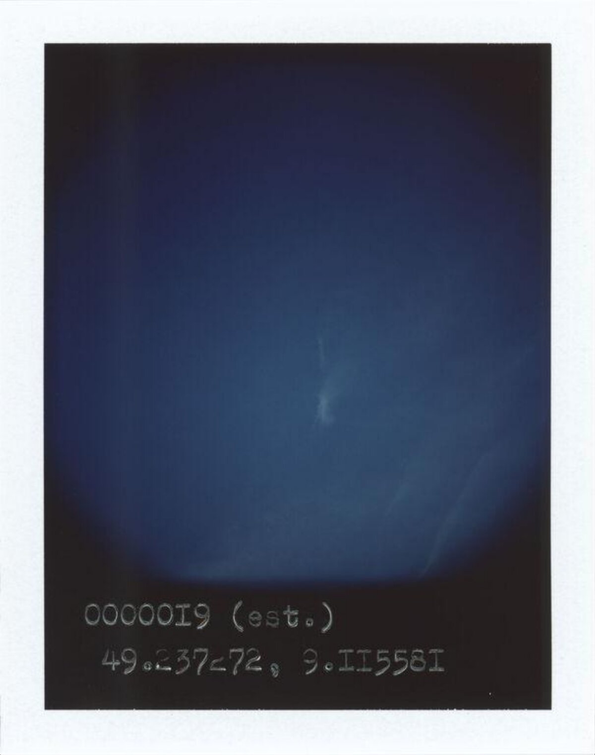 Polaroid Night Sky with Coordinates