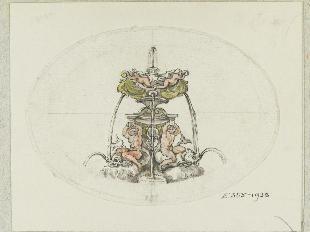 Design Sketch of Ornate Fountain