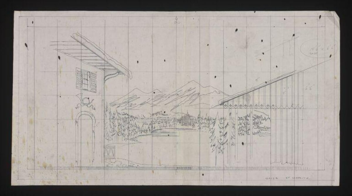 Pencil Sketch of Mountain Landscape