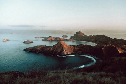 Hilltop View of Island Seascape