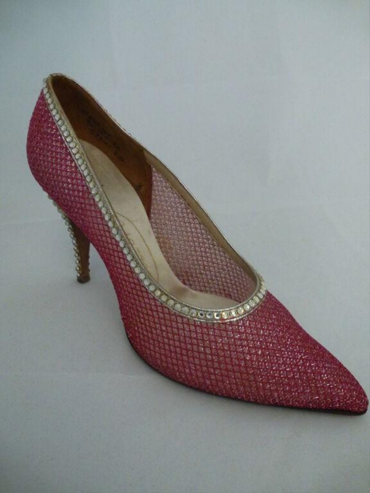 Pink Glitter Rhinestone High Heel Pump