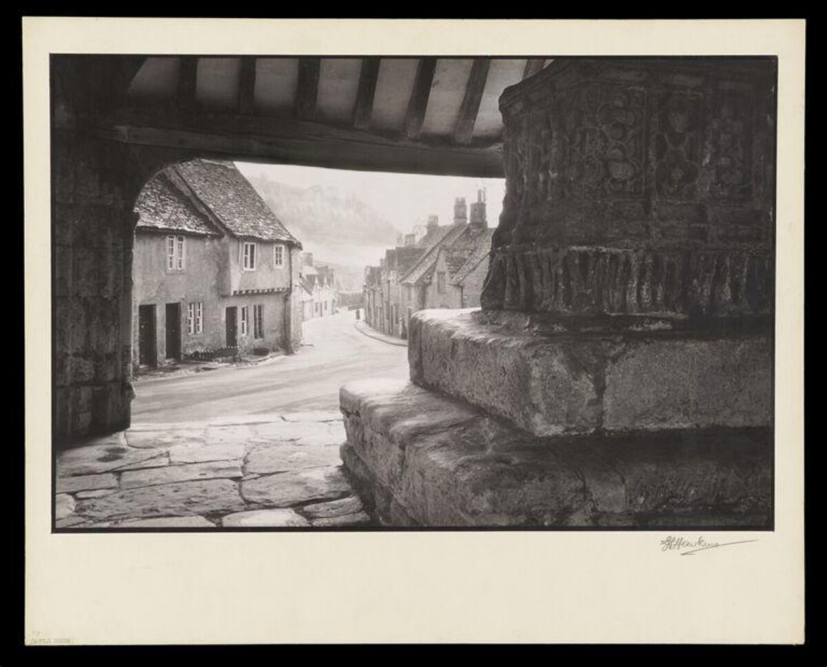Old Village Street View Through Archway