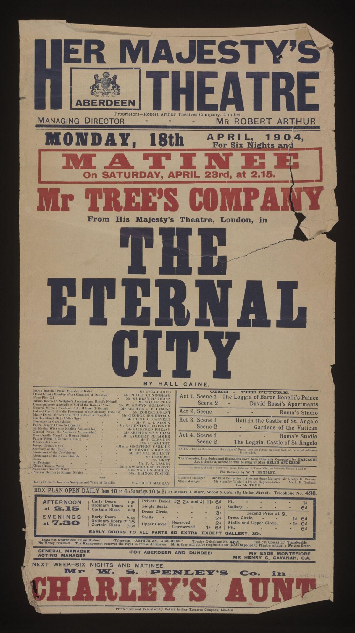 The Eternal City 1904 Theatre Poster