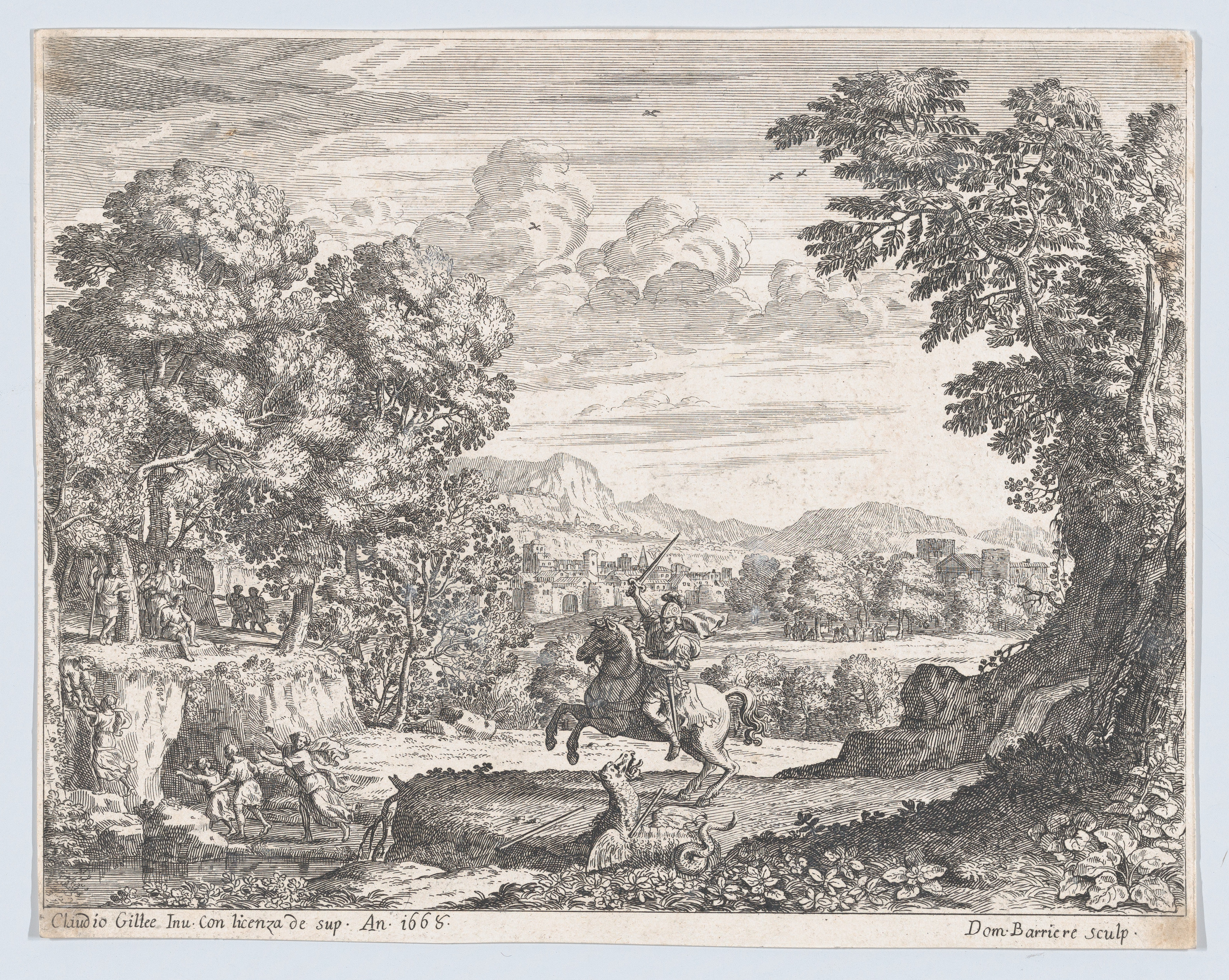 1668 Etching of Saint George and the Dragon