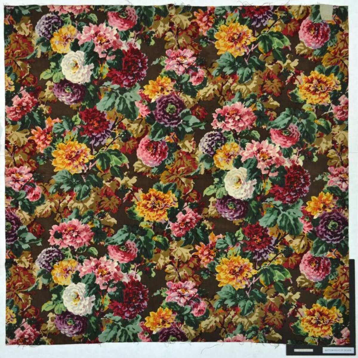 Dark Background Floral Print Fabric