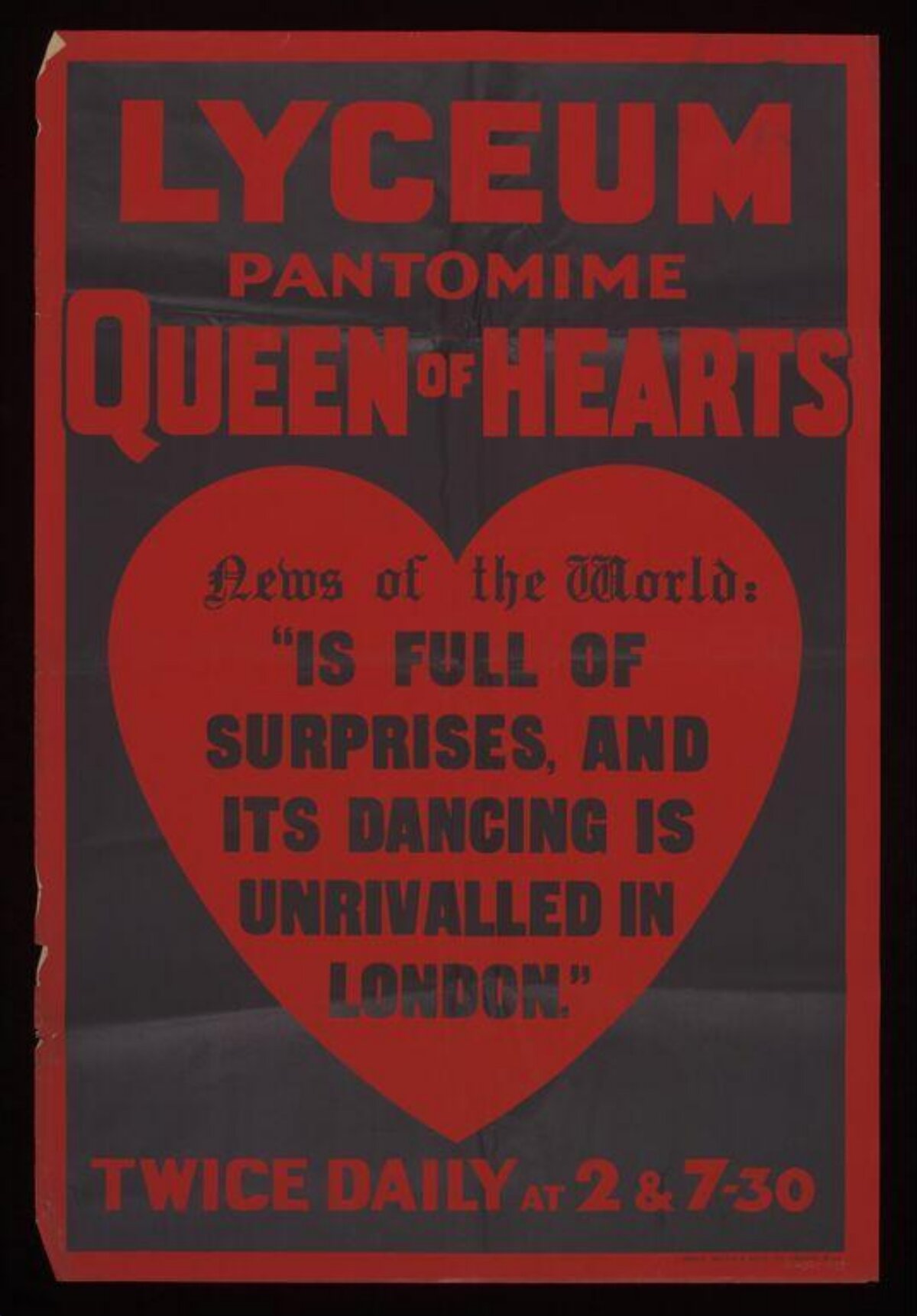 Vintage Queen of Hearts Pantomime Poster