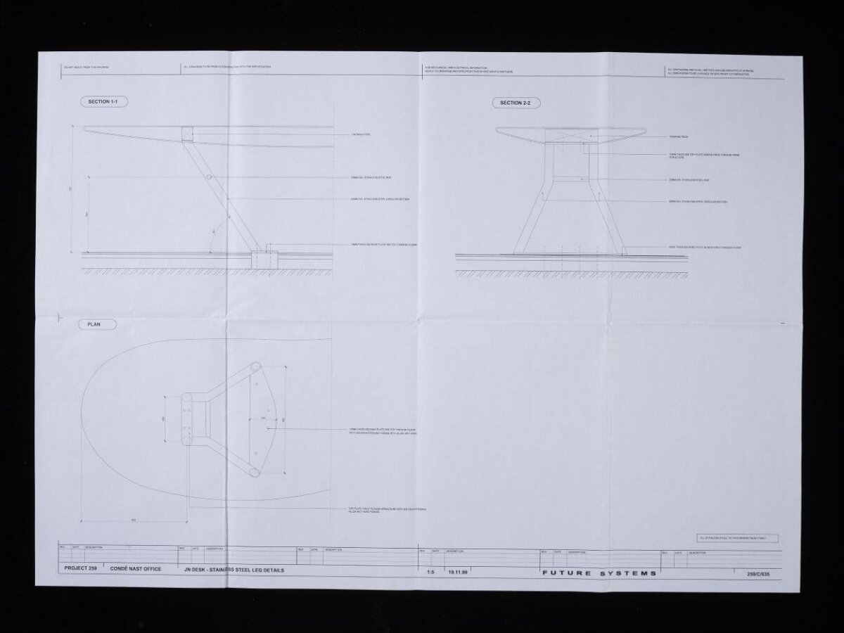 JN Desk Steel Leg Technical Drawing