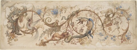 Fantastical Creatures Vine Ornamental Design